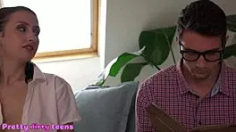 Cute Babe Gets Oral Then Sex On Sofa