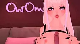 Horny vtuber masturbates loudly with her dildo in vrchat vrchat erp