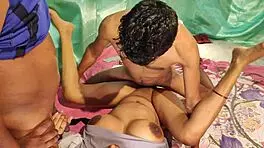 deepthroat fuckin hot college girl while her friend eats her in this 3some sex!! 😏