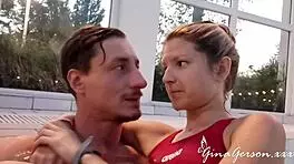 gina gerson and jason steel have outdoor sex.