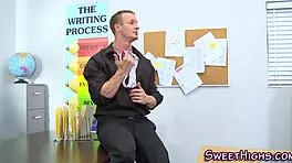 sperm teen gets bent over in uniform for intense doggystyle