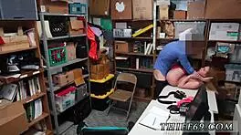 solo teen fingers hard while officer watches thief in uniform