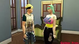 Teen boruto fucks milf bulma in anime cosplay, she begs for harder and cum inside