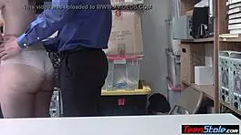 Nervous Teen Shoplifter Gets Bent Over and Fucked by Security