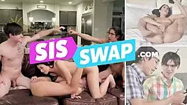 Stepbrother gets horny watching stepsister masturbate with vibrator in interracial taboo pov