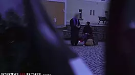 cute petite 18+ homeless spanish babe blowjob and hardcore fuck for cash