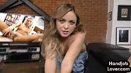 Petite 18+ Girlfriend Wanking Boyfriend's Cock POV with Dirty Talk Close-Up