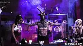 Crazy Goth Teens Kenzie Reeves, Kira Noir, And Jane Wilde Share And Go Crazy Over A Giant Dick In A Hardcore Foursome Fuck Adventure