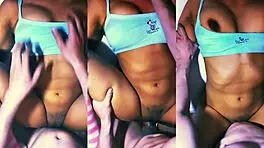 Latina student has intimate encounter with shy petite stepmother in apartment.