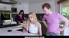 Chloe Cherry and Alex Jett in Freeuse Stepsister Scene While Eating