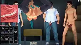 Teen girl with blue hair and big boobs got intensely gangbanged