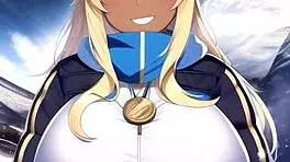 skiing girls in mountain ai art compilation