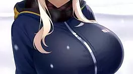 skiing girls in mountain ai art compilation