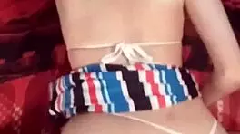 Santinha Gives Her Shaved Pussy In Doggy Style With Anal Plug