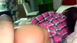 I grabbed my cousin on the sofa and asked, 'want me to fill your pussy?'