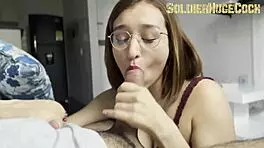 While my friend's slut sucks my cock, mabella craves it too, giving incredible blowjob with riding and squirting