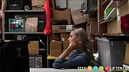 SKINNY TEEN 18+ EMMA HIX CAUGHT SHOPLIFTING AND SUCKS BIG COCK
