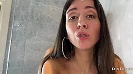 Hot Brunette Teen Sucks And Gets Bent Over In Shower