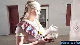 Blonde Scout Rides Monster Cock Hard!