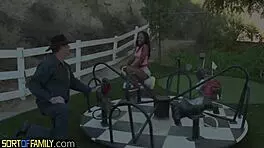 Booty Ebony Teen 18+ Gets Pounded by Stepdad in Close-Up Reality Scene