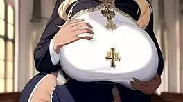 Nun Priestess Ai Art Compilation Shows Big Tits and Ass Spreading