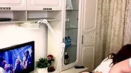 Sugarnadya waxes her legs for a client with a gorgeous and sexy ass. She trims her pussy on webcam for the russian teen audience.