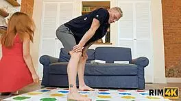 Rim4K Guy Plays Twister But Prefers Sex With Redhead Teen 18+