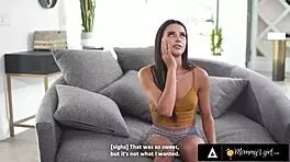 Naughty Kylie Rocket craves spanking from hot stepmommy with fingering and muff diving