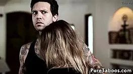 Teen 18+ Gets Facialized While Cuckolding Stepdad in Wild Group Action!