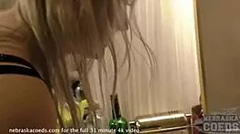 private pov vacation with skinny blonde giving sloppy blowjob