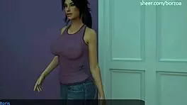 My step sister moans, 'spray your cum all over my big tits' in Milfy City