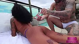 Petite Latina Ariella Ferraz Takes Older Guy's Deep Anal At Pool