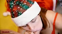 Teen Gives Santa Blowjob