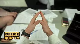 Pov - Flexible Petite 18+ Blonde In Lingerie Seals Office Threeway Deal With Cowgirl And Doggystyle