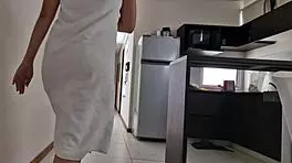 Latina teen sucks and fucks pizza guy in hardcore cum