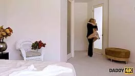 Daddy4k, this mature guy teaches sweet bride real sex tricks before her big ceremony