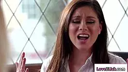 Hot 25yo Blonde Licks Lesbian Principal's Hairy Pussy