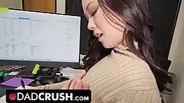 hey, dirty step-dad seduced by asian step-daughter and employee for deepthroat threesome