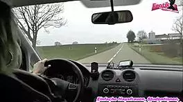 Deutsche hitchhiker gets picked up and fucked outdoor intensely