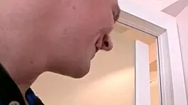 lad seduces roommates into threesome blowjob and facial