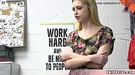 Cute Blonde Chloe Caught Stealing Jacket. She Deserves Rough Group Lesson at Mall.