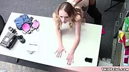Cute Blonde Shoplifter Offers Her Perfect Pussy For A Quickie