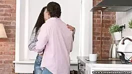 katty west engages in casual teen sex with blowjob and facial for winter warmup