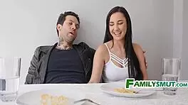 jade amber's biker boyfriend deepthroats with her fam