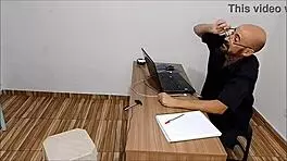 Blonde employee squirts during attention! 😏