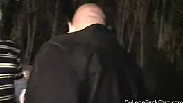 Teen coed slut rides hard at college fuck fest!