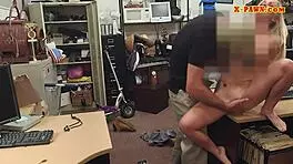 skinny blond babe spied on while getting pounded by pawn keeper