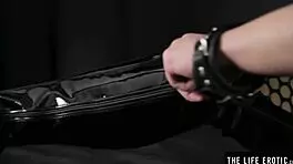 Cute Teen Masturbates Hard While Handcuffed To Her Bed!