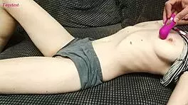 Give petite student orgasm with clit massage!