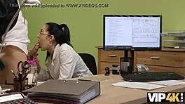 VIP4K Elis with Glasses Offers Her Body for Loan Agent Drilling